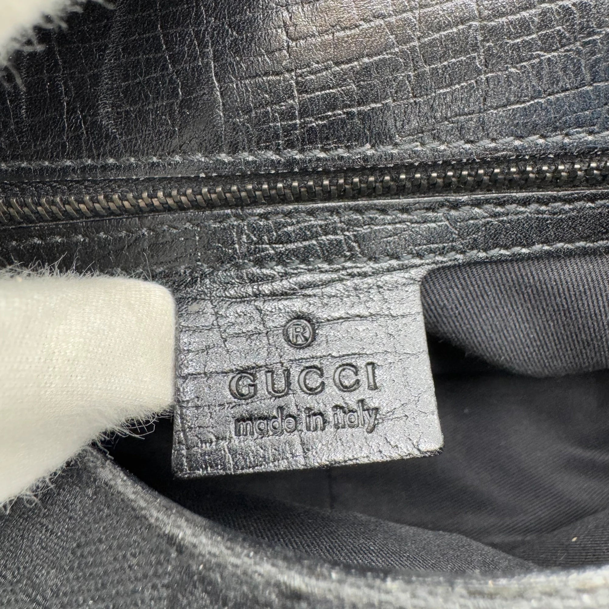 Gucci handbag Horsebit 1955 black leather monogram black