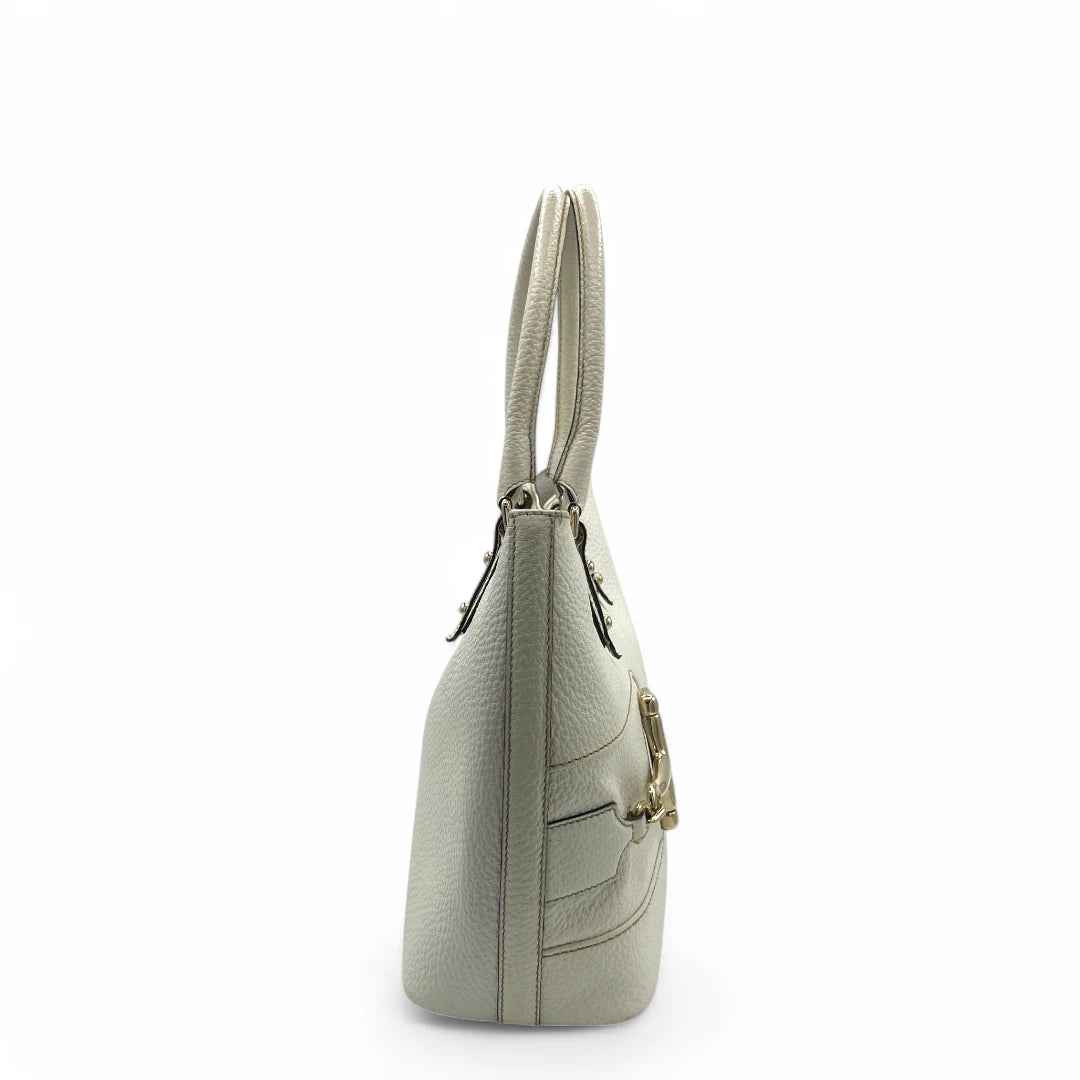 Gucci Horsebit handbag in white leather