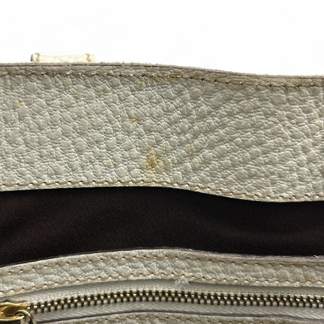 Gucci Horsebit handbag in white leather