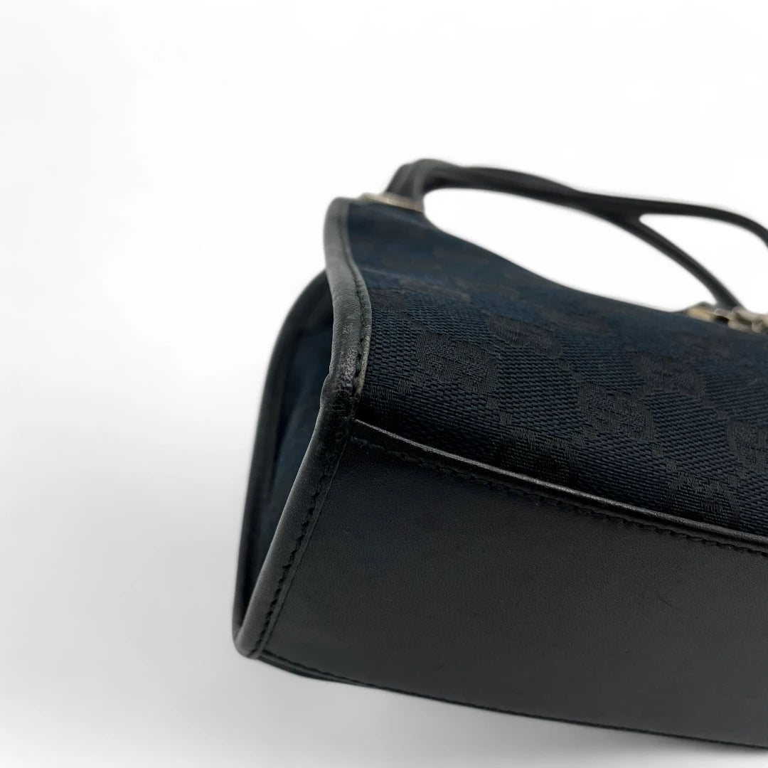 Gucci handbag Jackie mini with black leather monogram dark blue