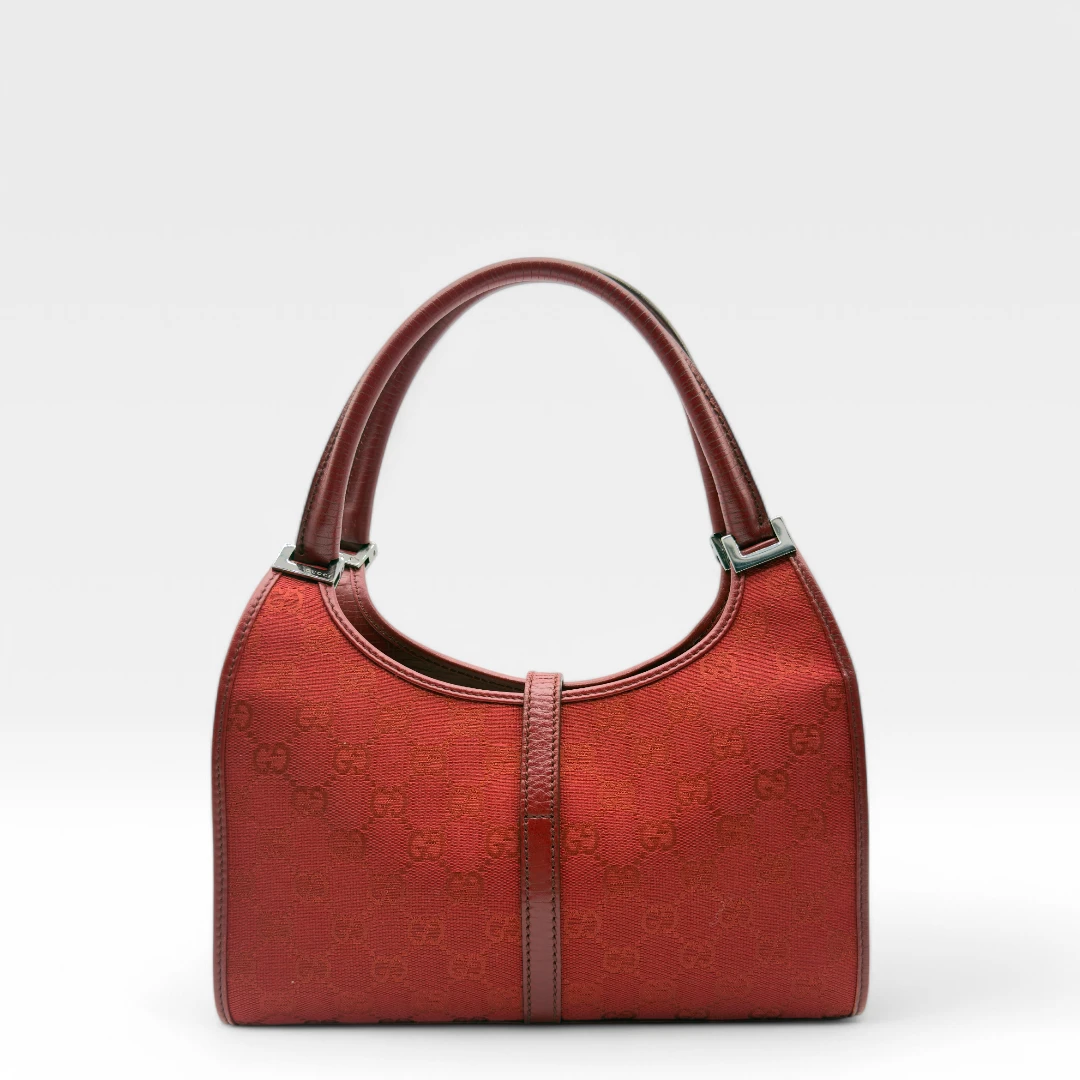 Gucci handbag Jackie with red leather details monogram red