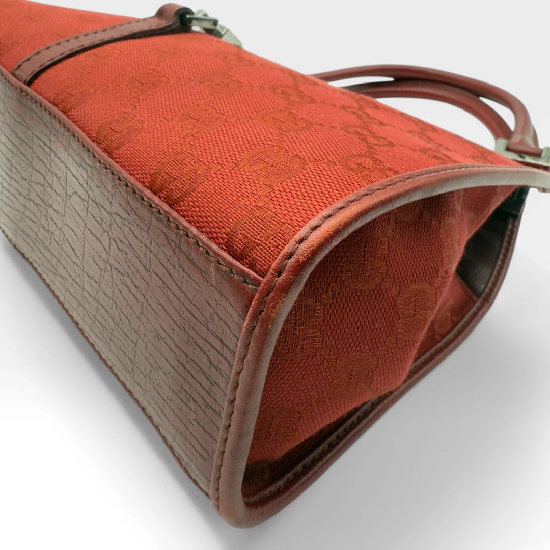 Gucci handbag Jackie with red leather details monogram red