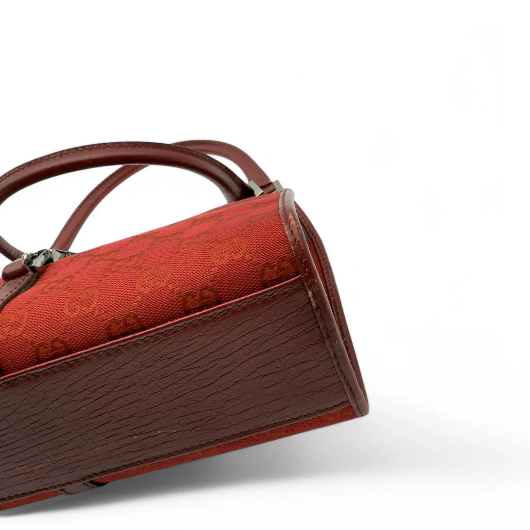 Gucci Handtasche Jackie rote Lederdetails monogram rot
