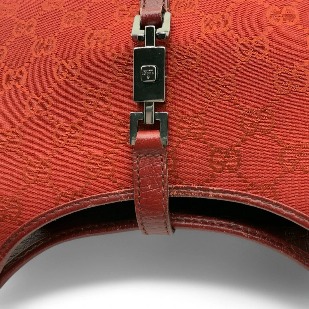 Gucci Handtasche Jackie rote Lederdetails monogram rot
