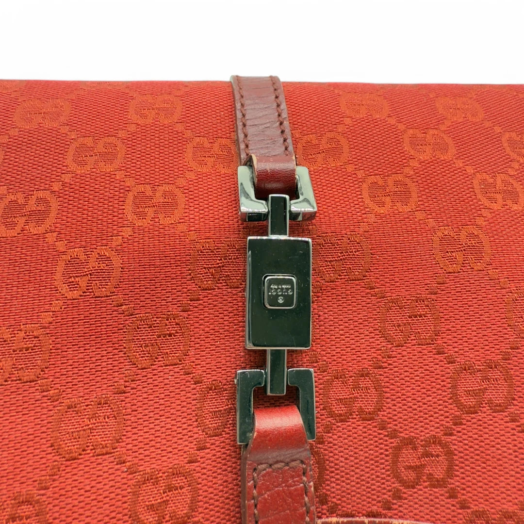 Gucci Handtasche Jackie rote Lederdetails monogram rot