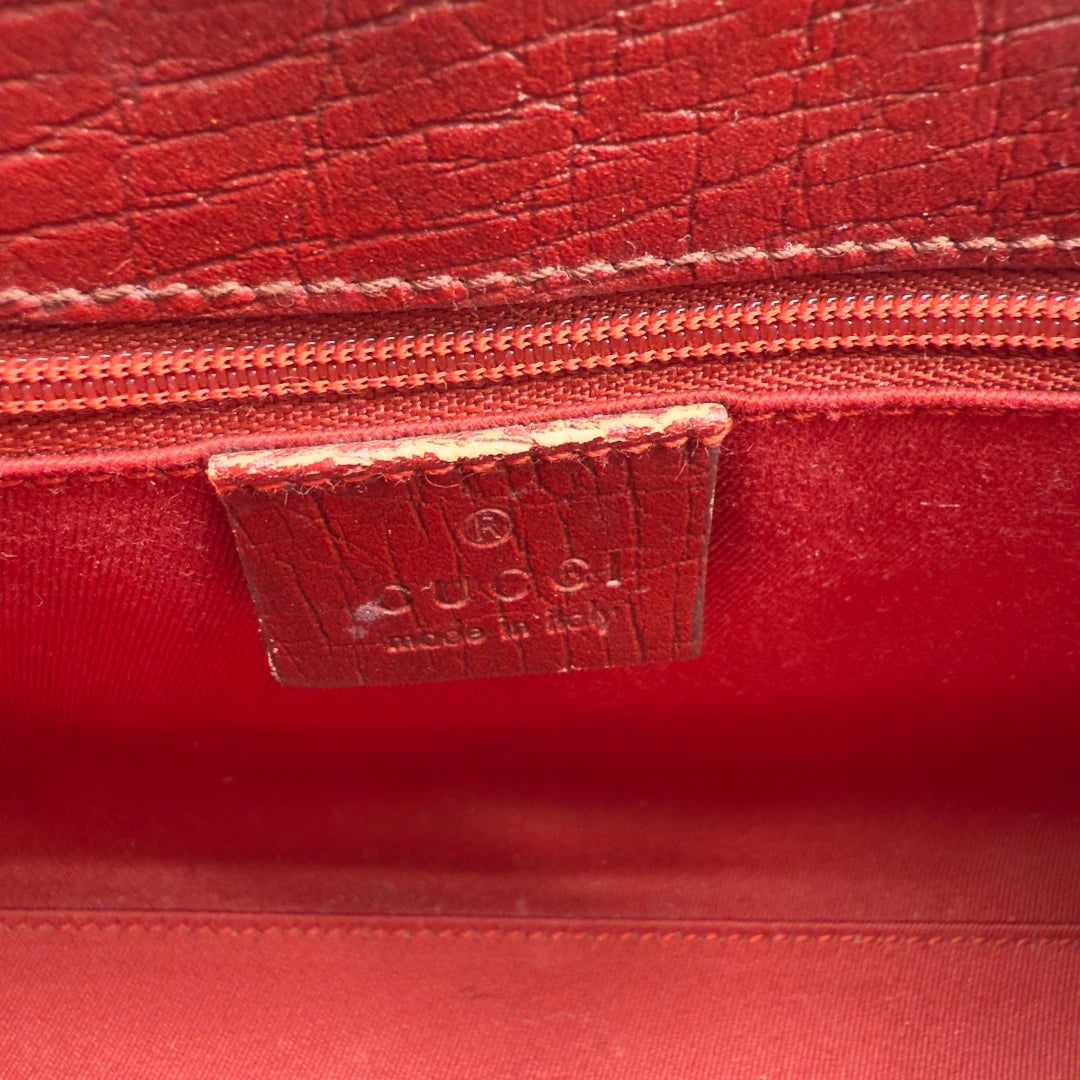 Gucci Handtasche Jackie rote Lederdetails monogram rot