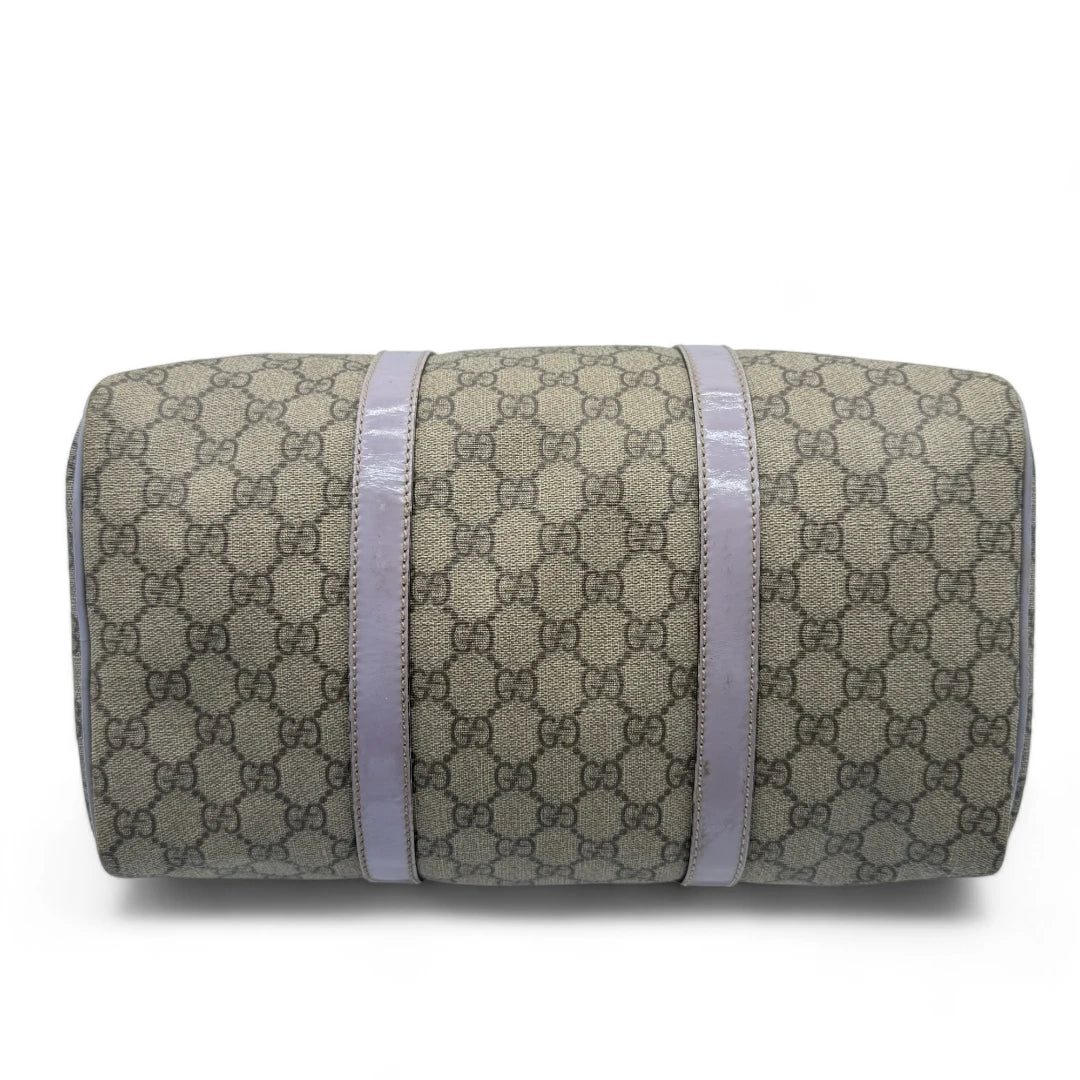 Gucci Handtasche Joy aus PVC lila Lederdetails monogram beige