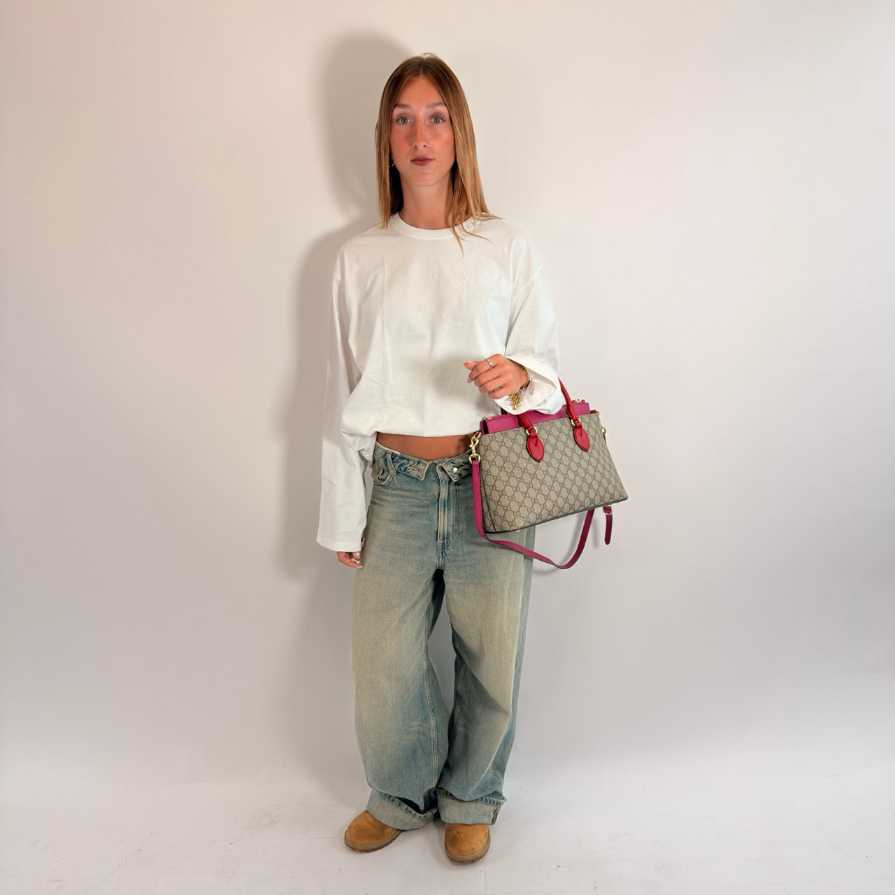Gucci Handtasche Linea A GG Supreme monogram beige
