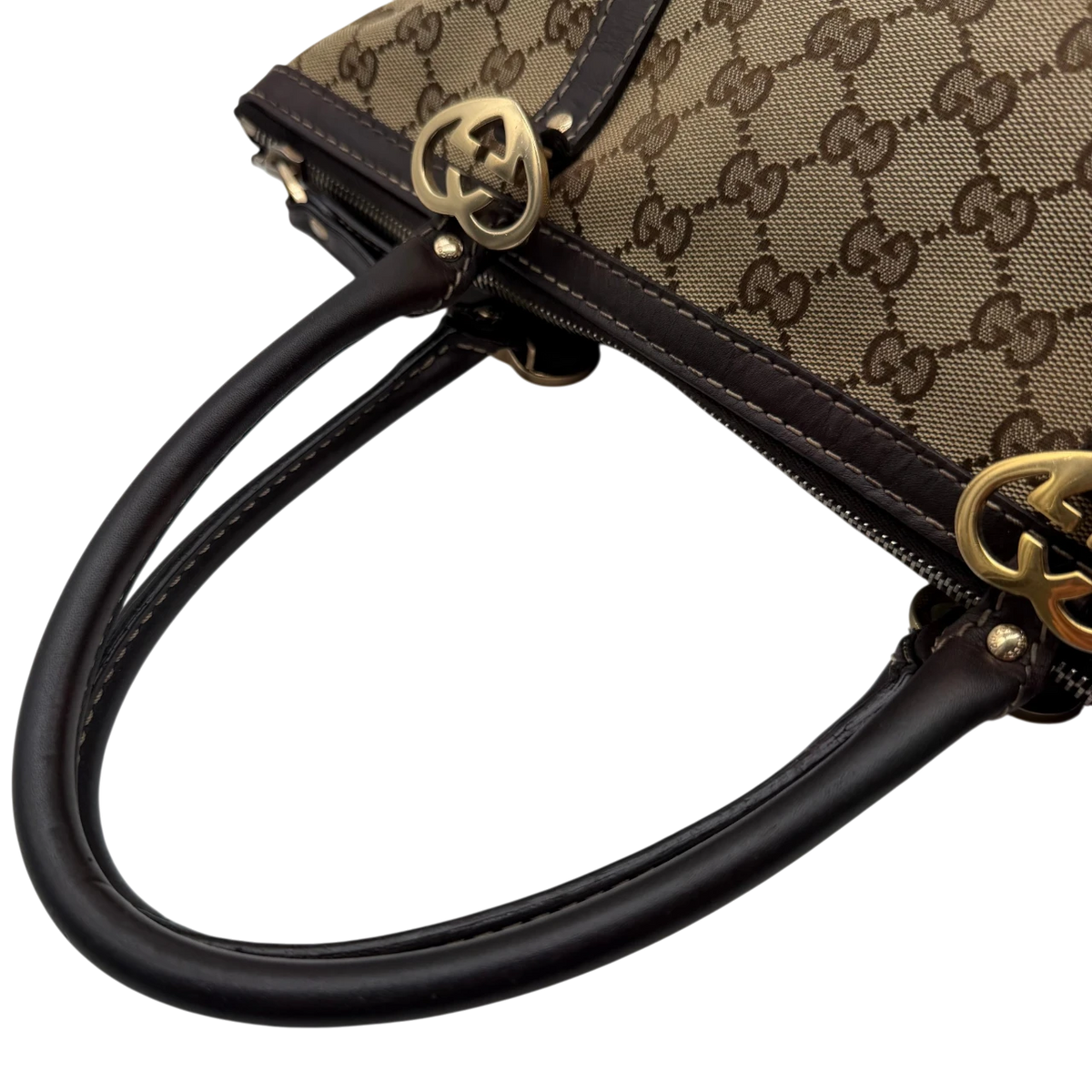 Gucci Handtasche Lovely Heart monogram beige – Henkel im Detail