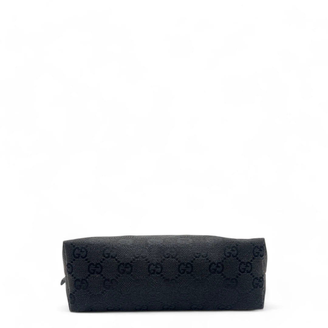 Gucci handbag / pochette with black leather details monogram black