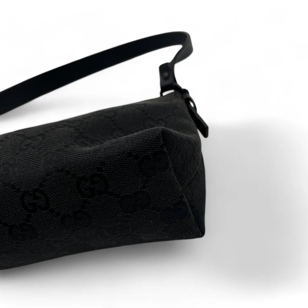 Gucci handbag / pochette with black leather details monogram black