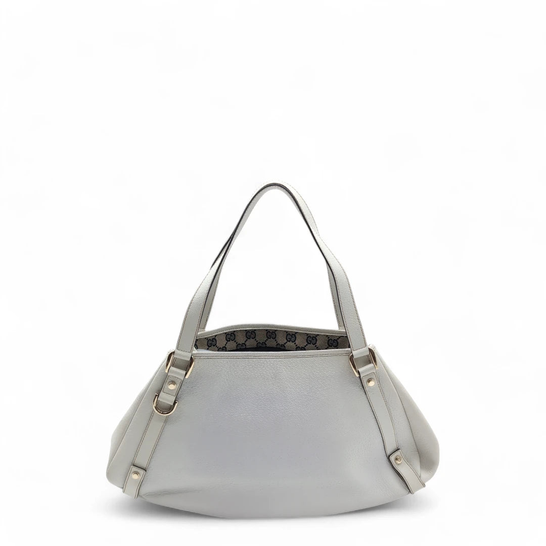 Gucci Handtasche / Shopper Abbey aus Leder weiß
