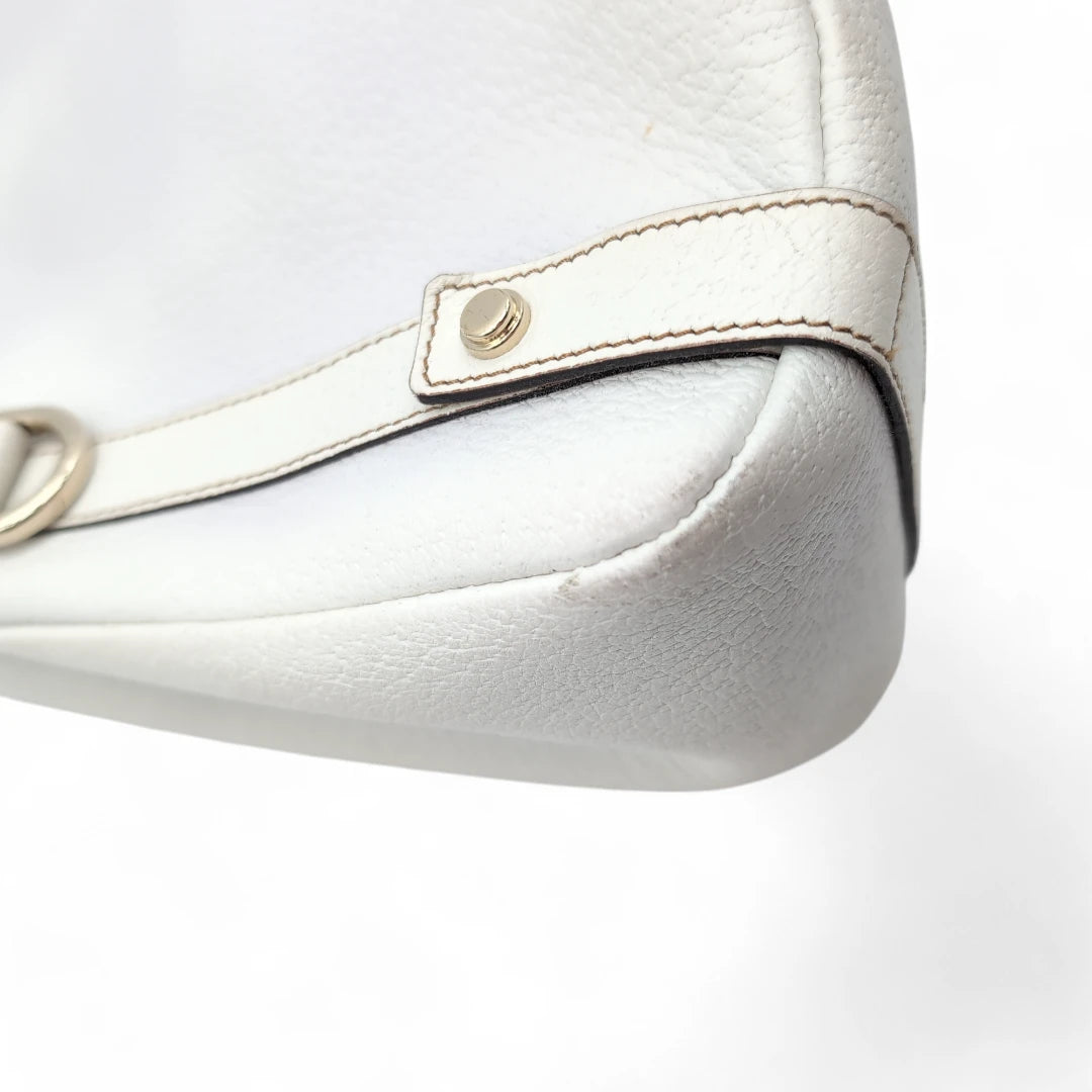 Gucci Handtasche / Shopper Abbey aus Leder weiß
