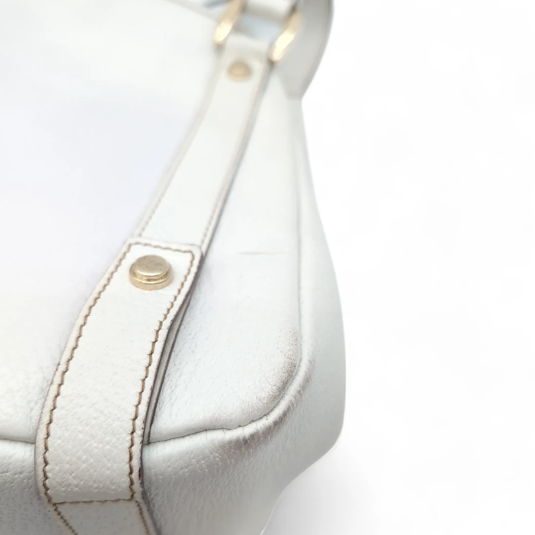 Gucci Handtasche / Shopper Abbey aus Leder weiß