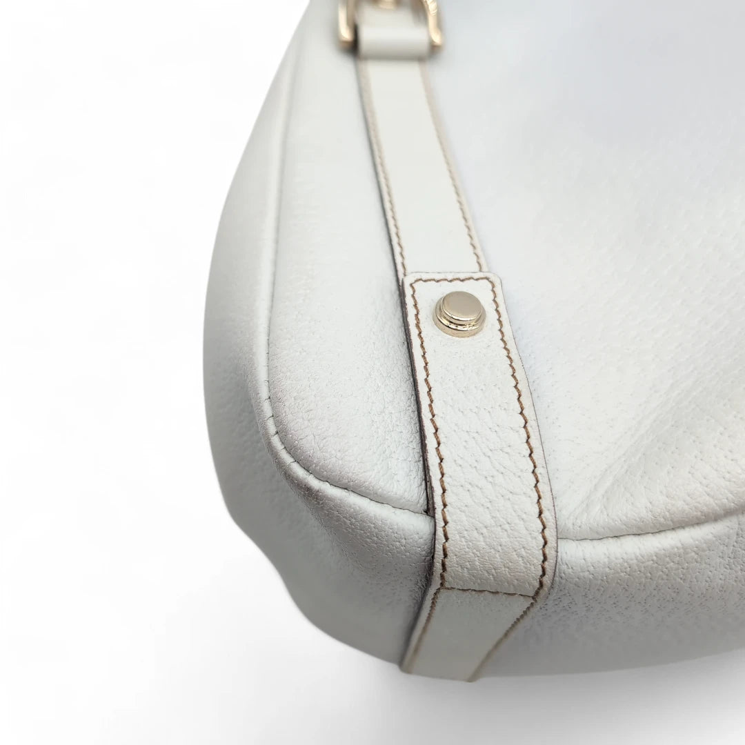 Gucci Handtasche / Shopper Abbey aus Leder weiß
