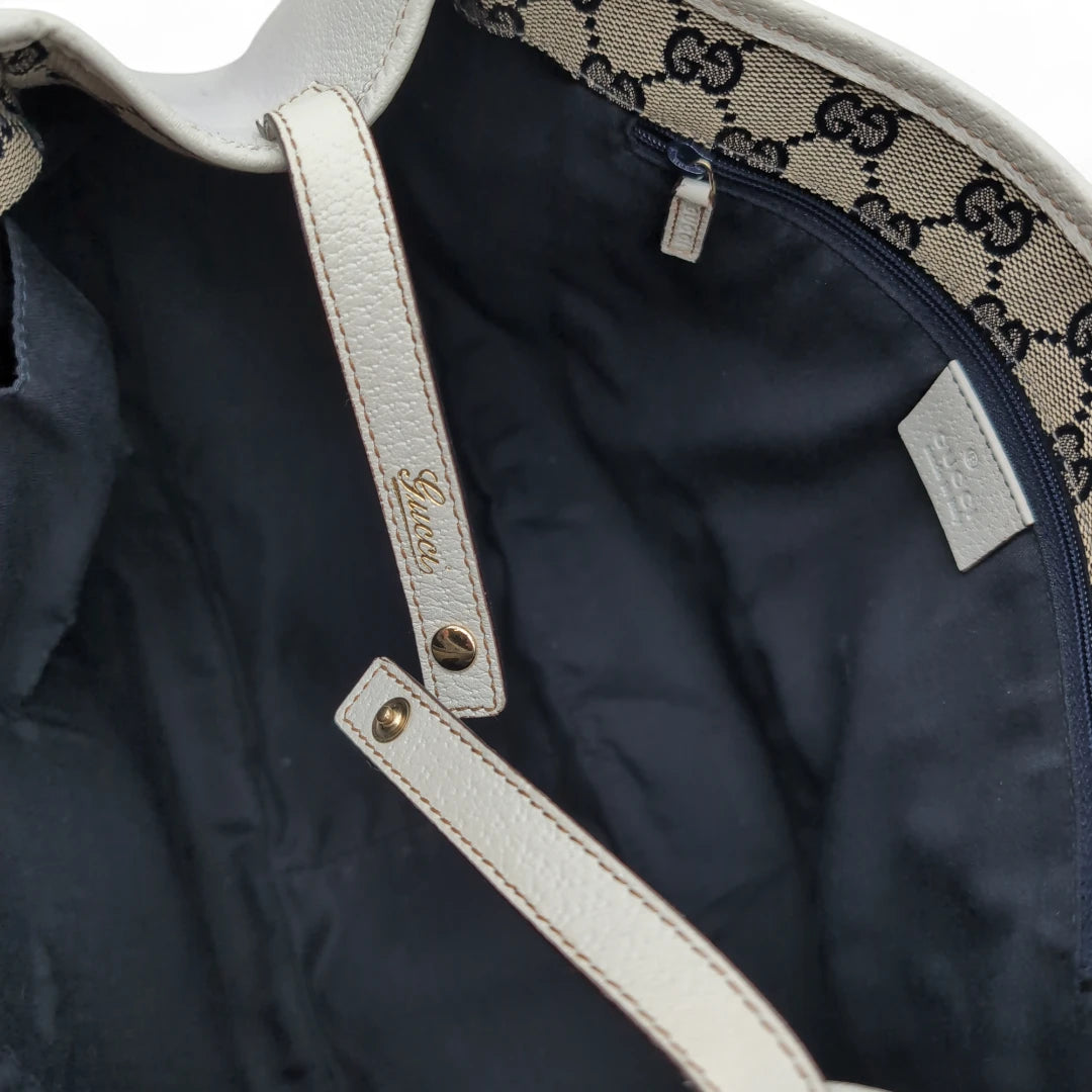 Gucci Handtasche / Shopper Abbey aus Leder weiß