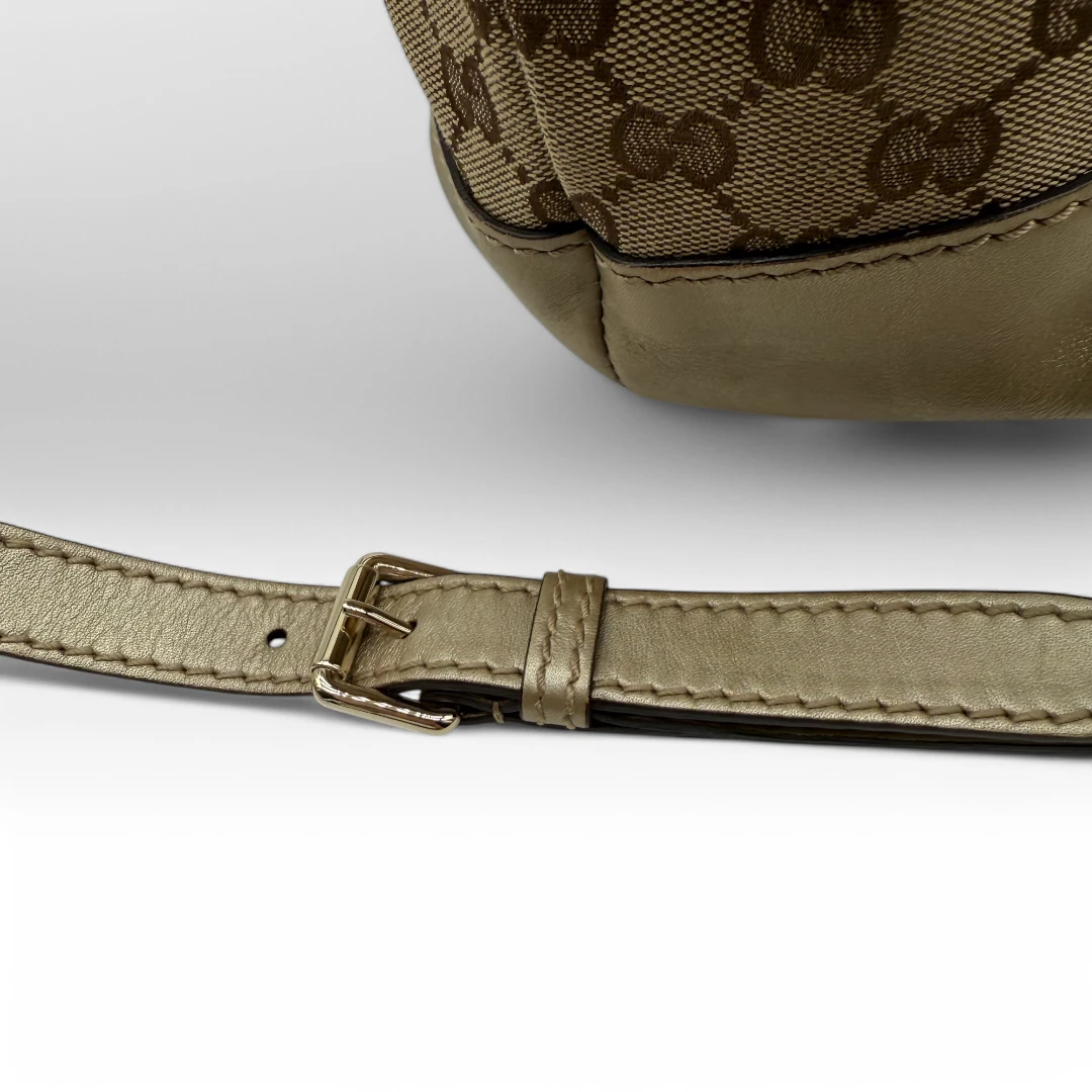 Gucci Handtasche Sukey goldene Lederdetails beige