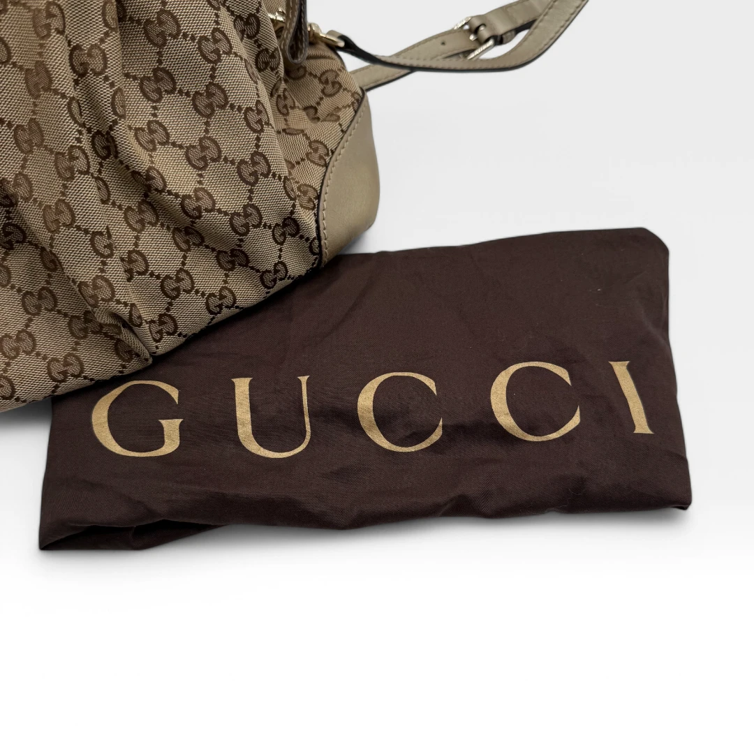Gucci Handtasche Sukey goldene Lederdetails beige