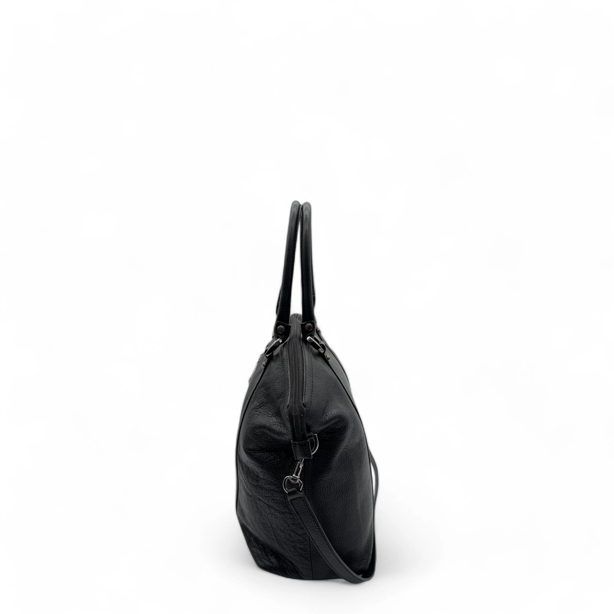 Gucci handbag with shoulder strap made of full-grain leather black