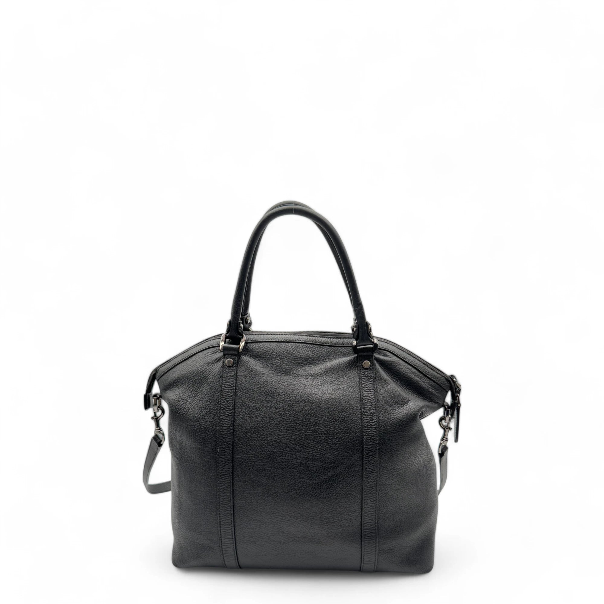 Gucci handbag with shoulder strap made of full-grain leather black