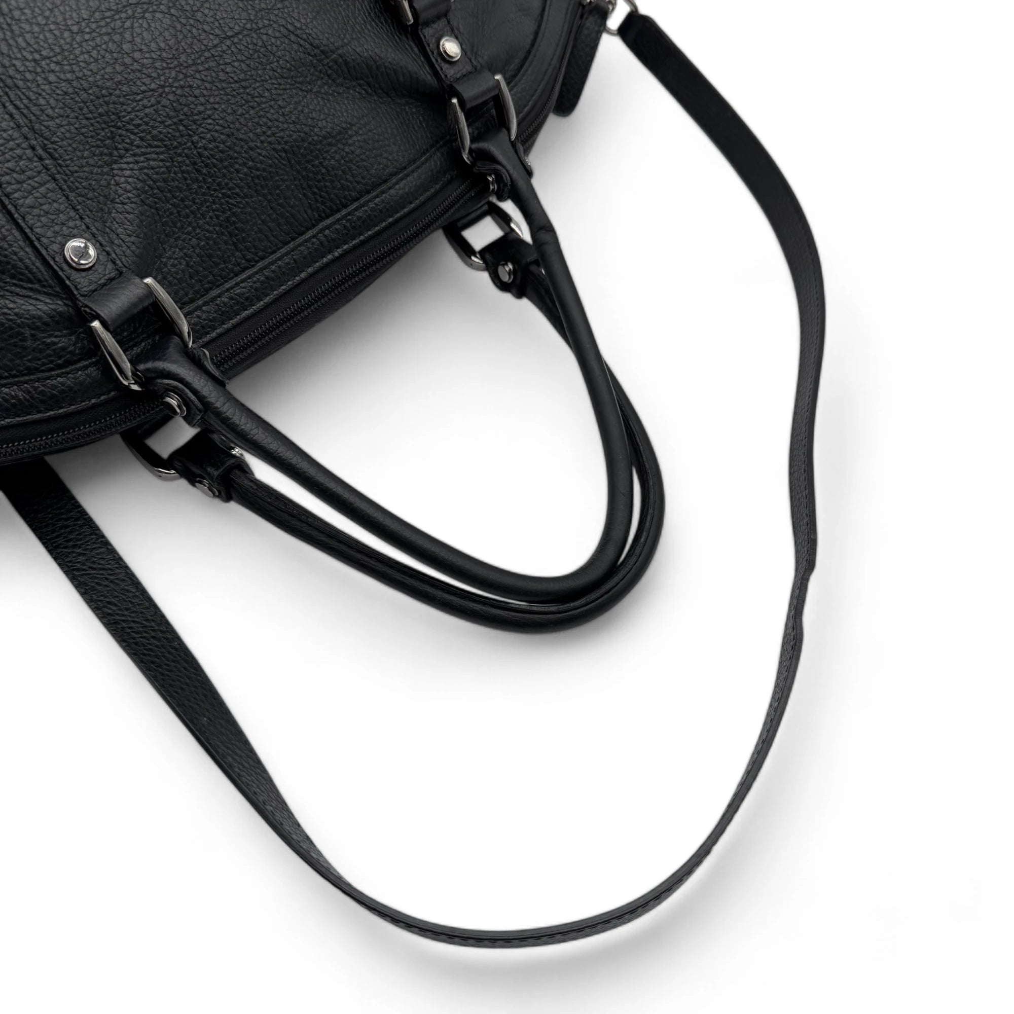 Gucci handbag with shoulder strap made of full-grain leather black