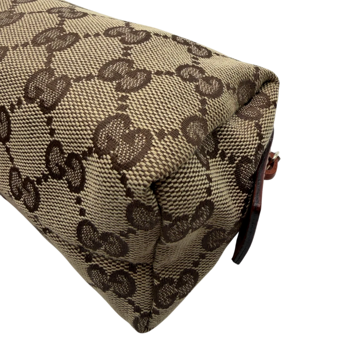 Gucci Kulturbeutel / Kosmetiktasche monogram beige – Ecken im Detail