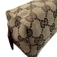 Gucci Kulturbeutel / Kosmetiktasche monogram beige – Ecken im Detail