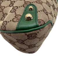 Gucci Schultertasche Horsebit 1955 monogram beige – Ecken im Detail