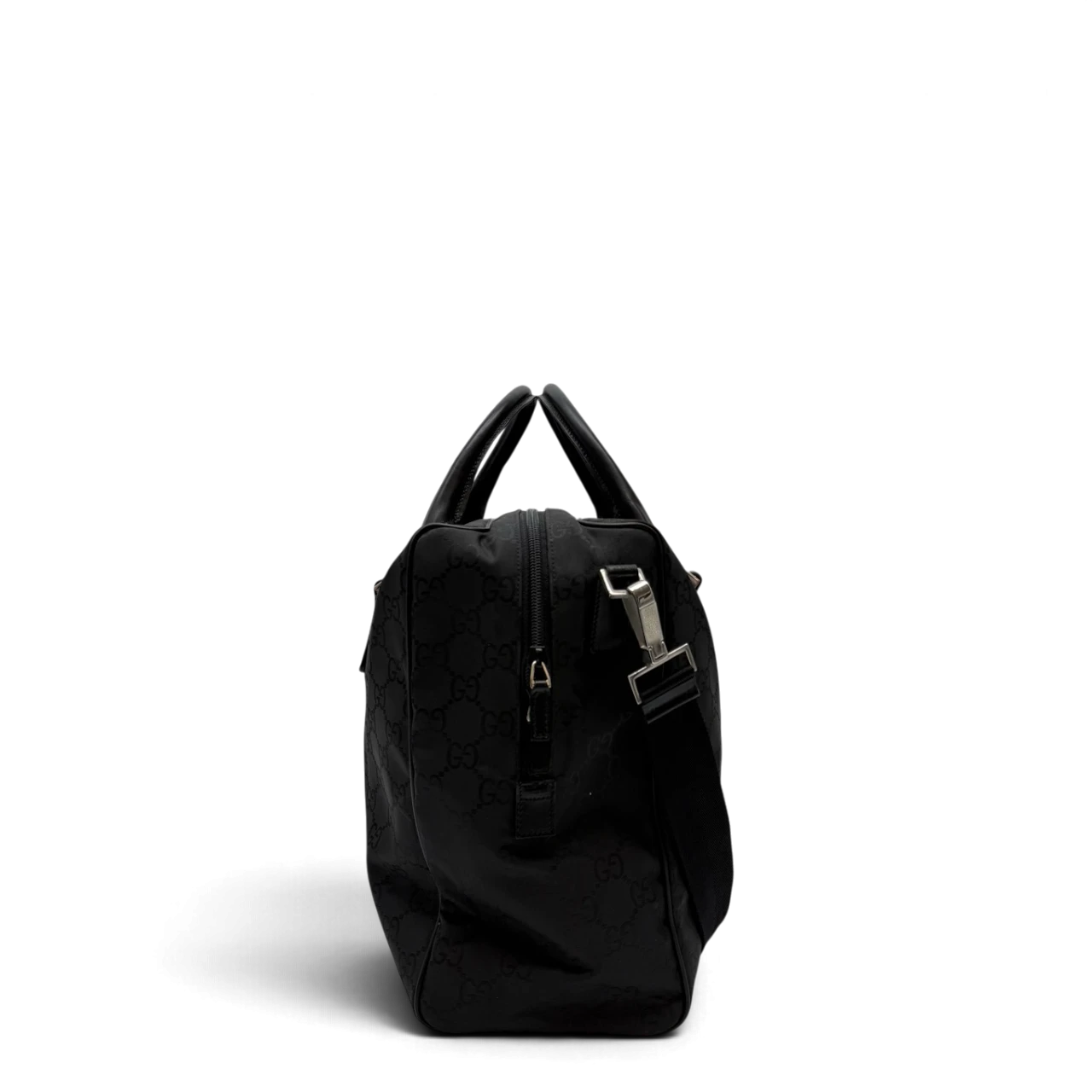 Gucci Reisetasche 50 mit Umhängegurt monogram aus Nylon schwarz