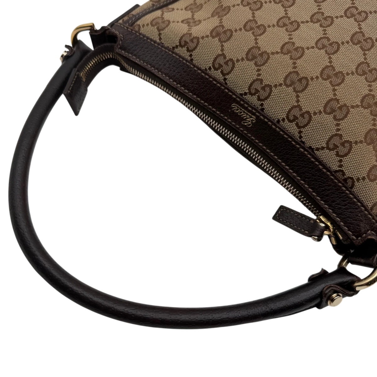 Gucci Schultertasche Abbey monogram beige – Schulterriemen im Detail