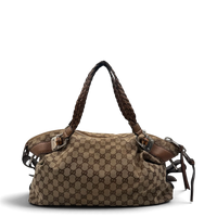Gucci Schultertasche Bamboo Bar monogram beige