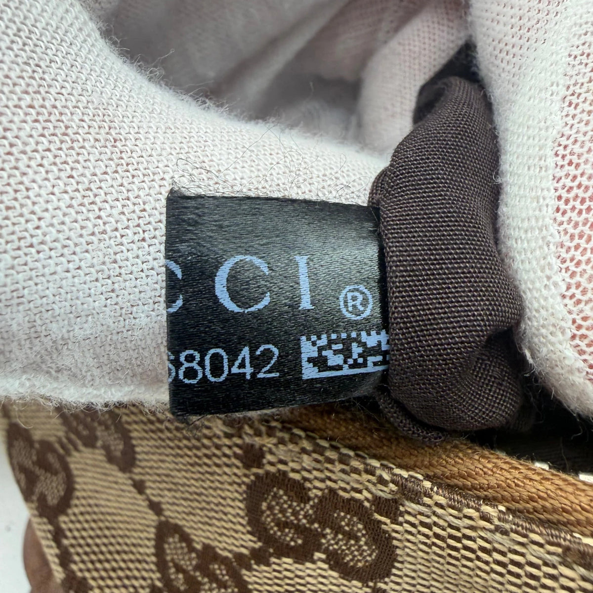 Gucci Schultertasche Bamboo Bar monogram beige