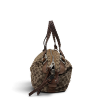 Gucci Schultertasche Bamboo Bar monogram beige