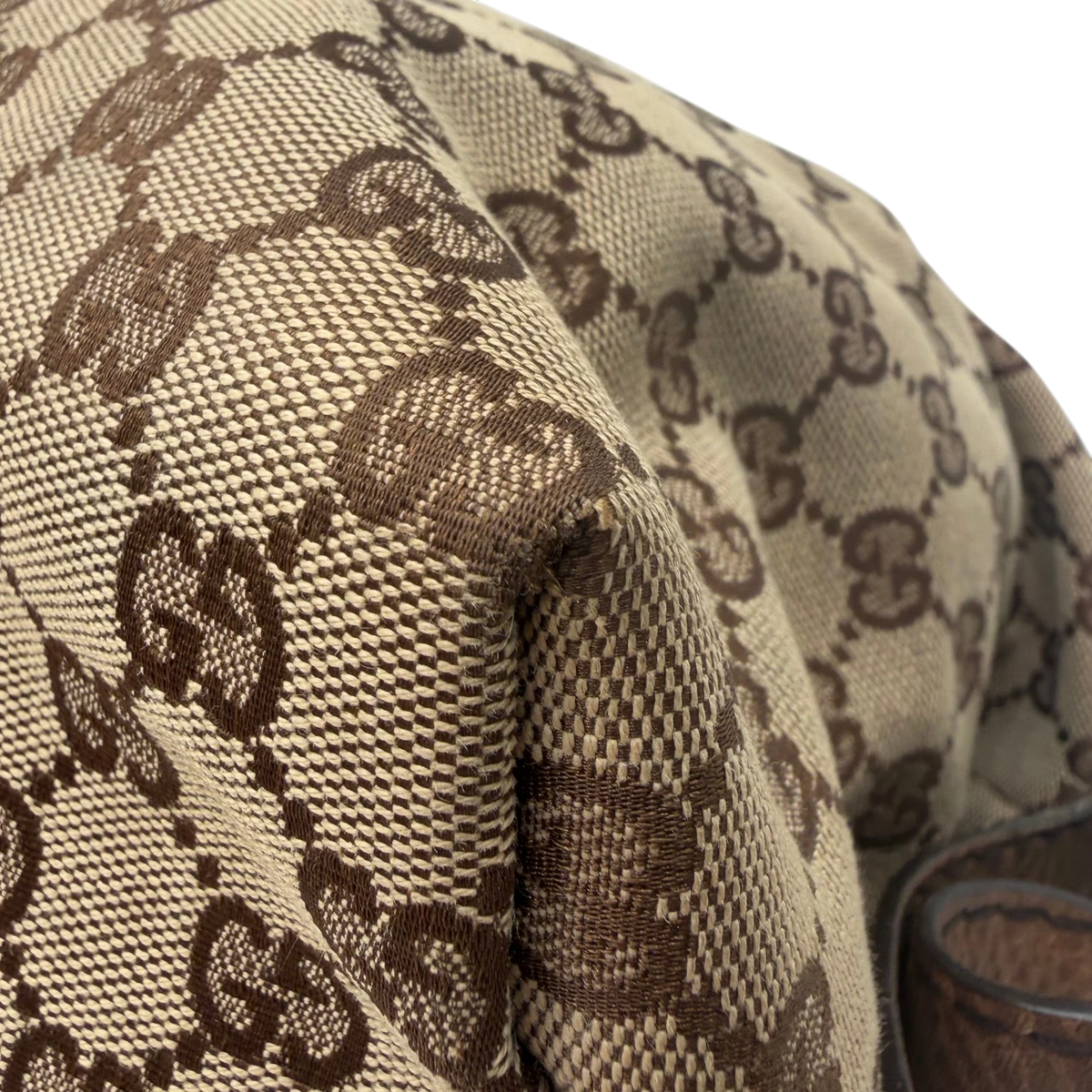 Gucci Schultertasche Bamboo Bar monogram beige