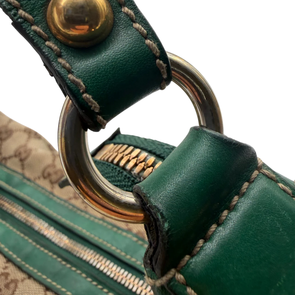 Gucci Schultertasche Biba Hobo monogram beige – Beschläge im Detail
