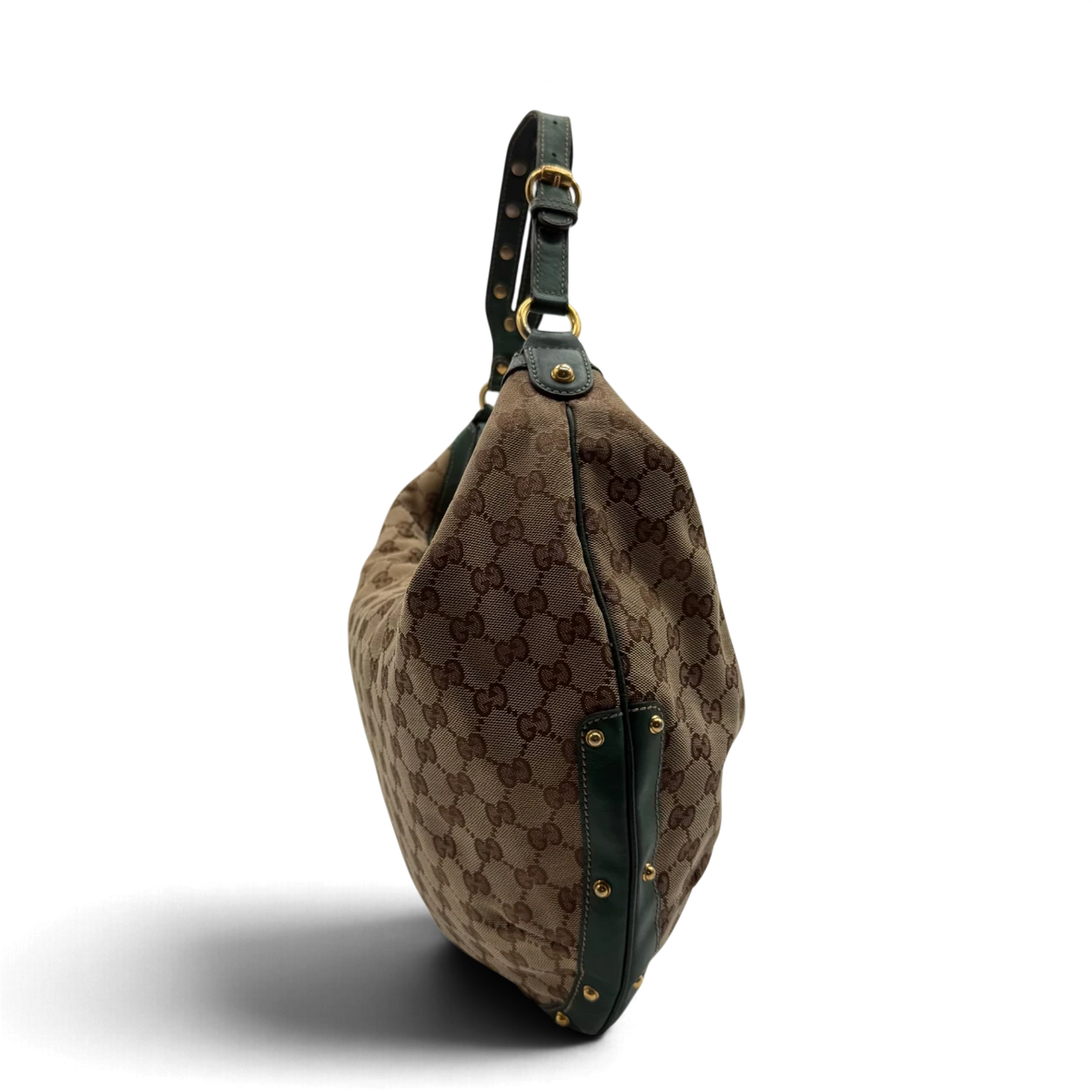 Gucci Schultertasche Biba Hobo monogram beige – Seitenansicht