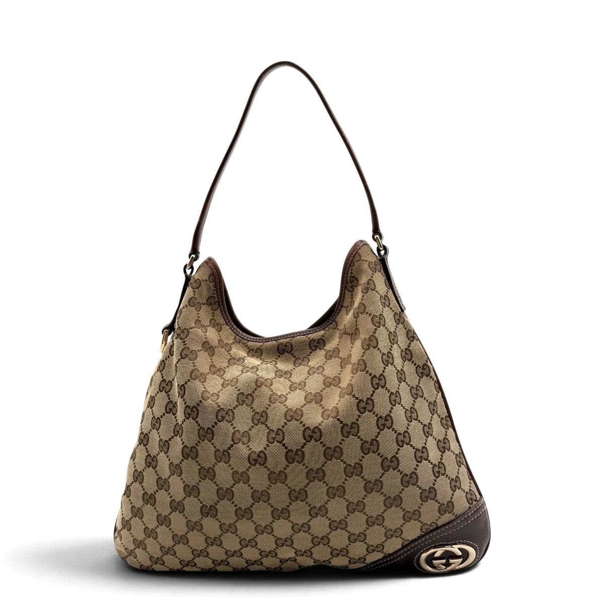 Gucci Schultertasche Britt Hobo monogram beige – Gesamtansicht