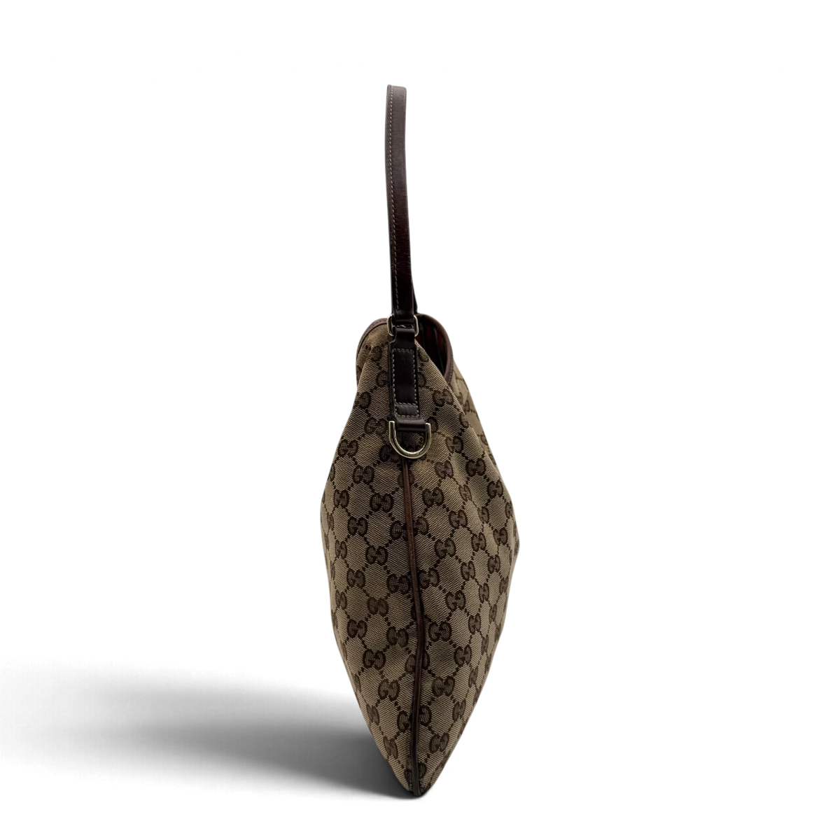 Gucci Schultertasche Britt Hobo monogram beige – Seitenansicht