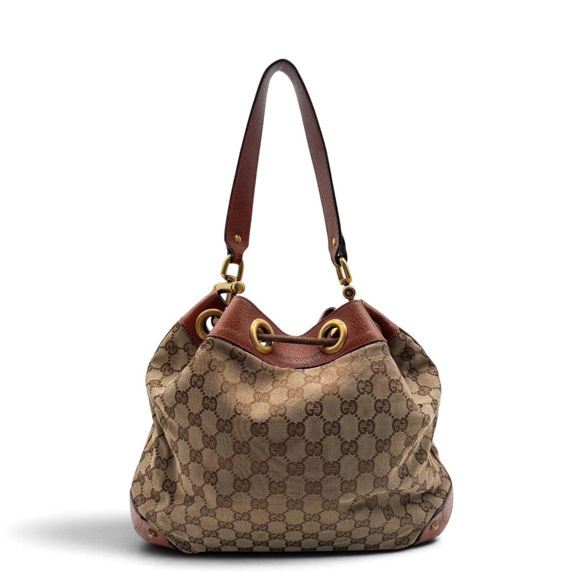 Gucci Schultertasche Bucket monogram beige – Gesamtansicht