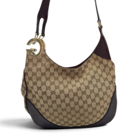 Gucci Shoulder Bag Charlotte Hobo monogram beige