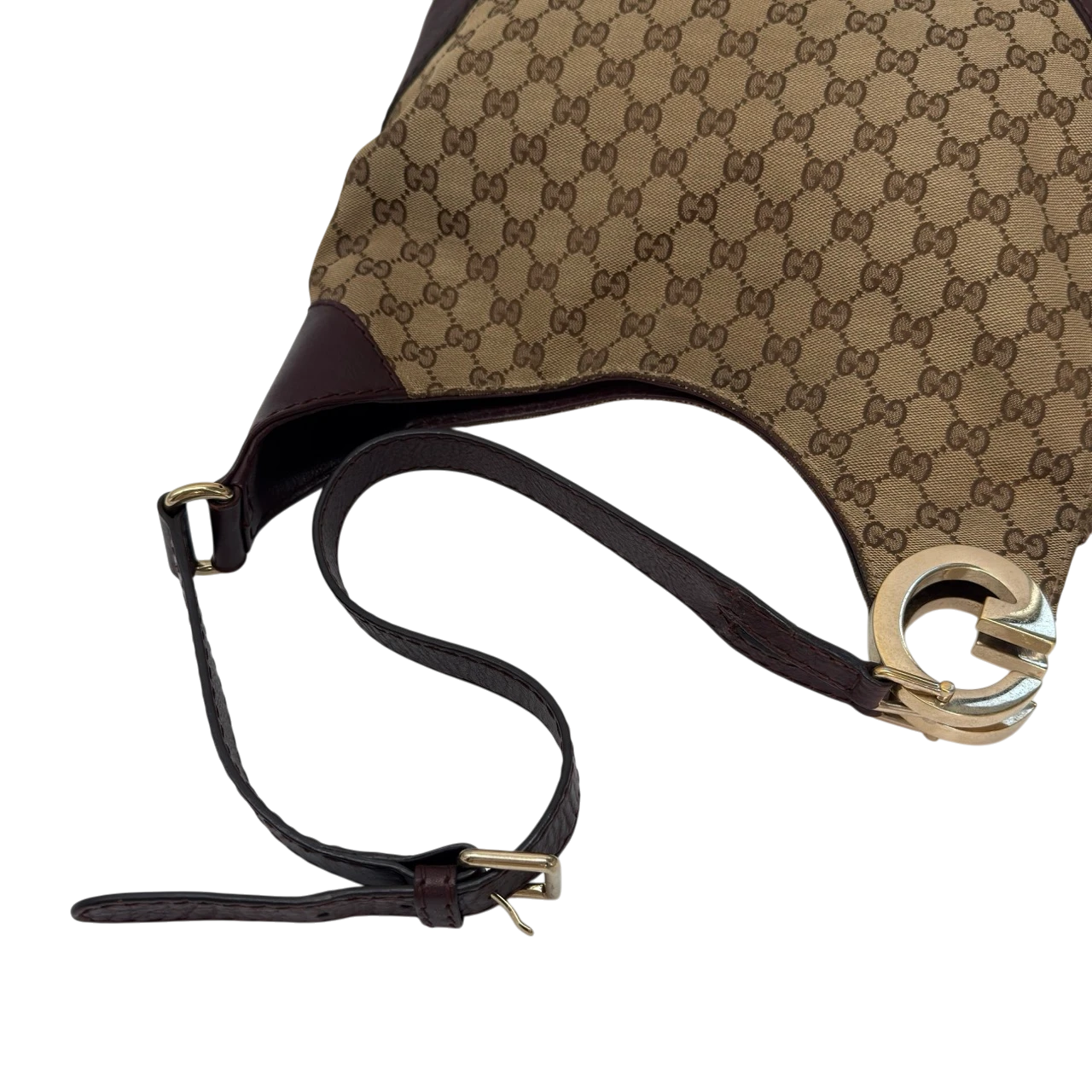 Gucci Shoulder Bag Charlotte Hobo monogram beige