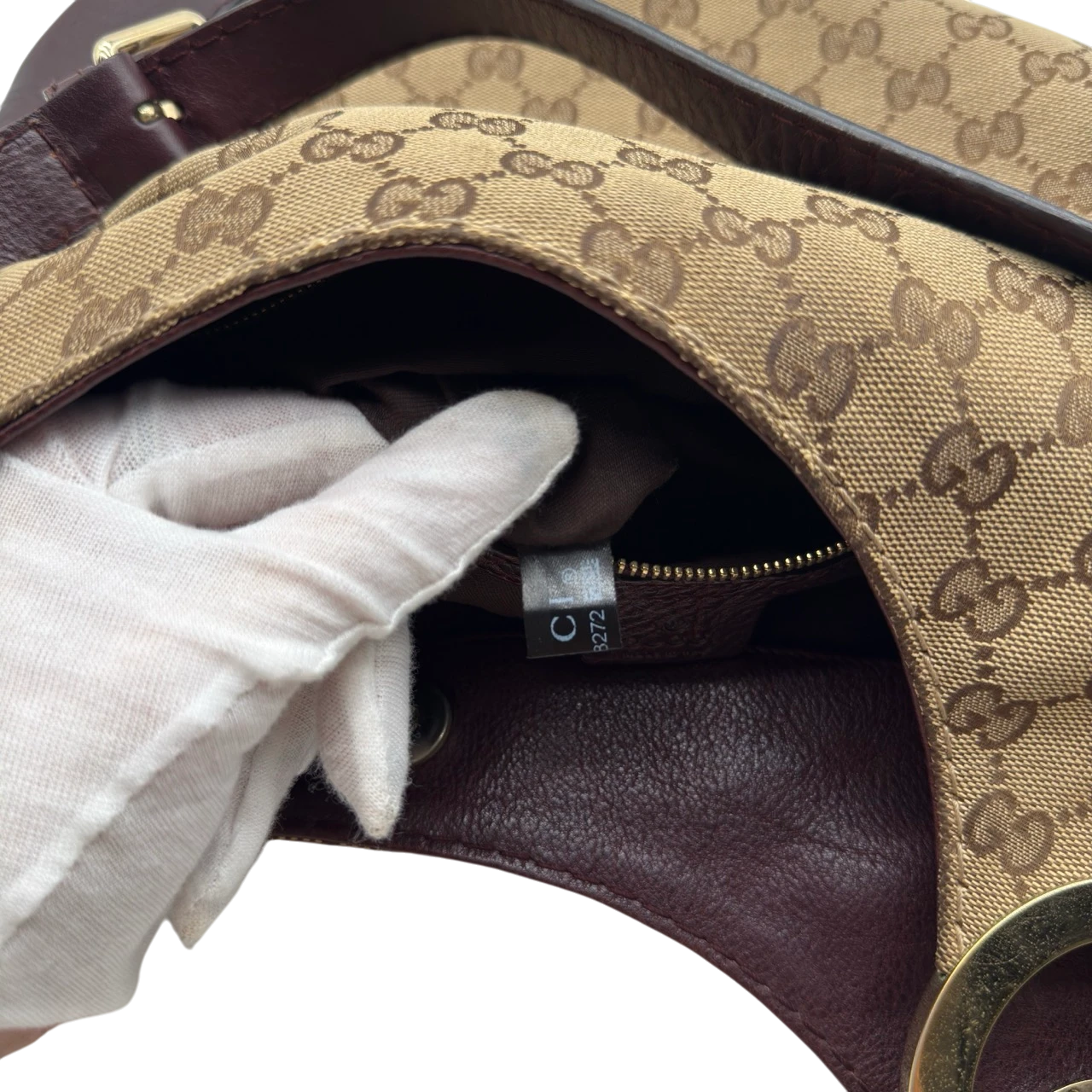 Gucci Shoulder Bag Charlotte Hobo monogram beige