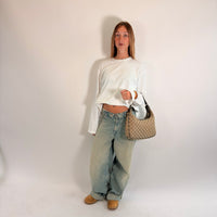 Gucci Schultertasche Charmy Eclipse Hobo monogram beige