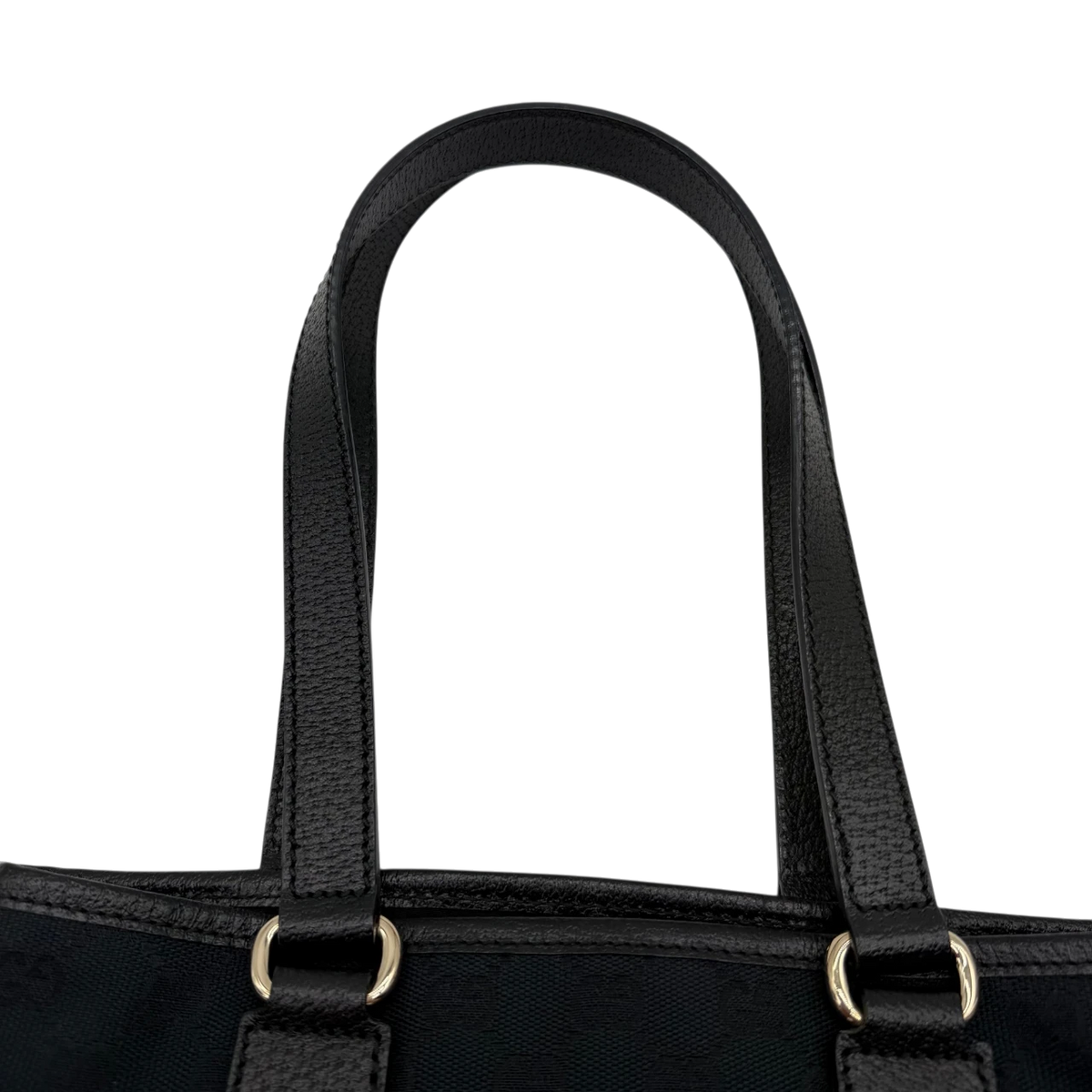 Gucci Schultertasche Charmy Mini Shopper monogram schwarz – Henkel im Detail