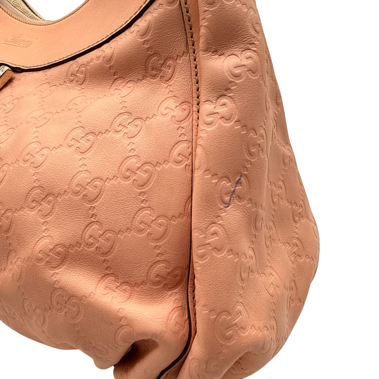 Gucci Schultertasche D-Ring large aus Leder monogram rosa