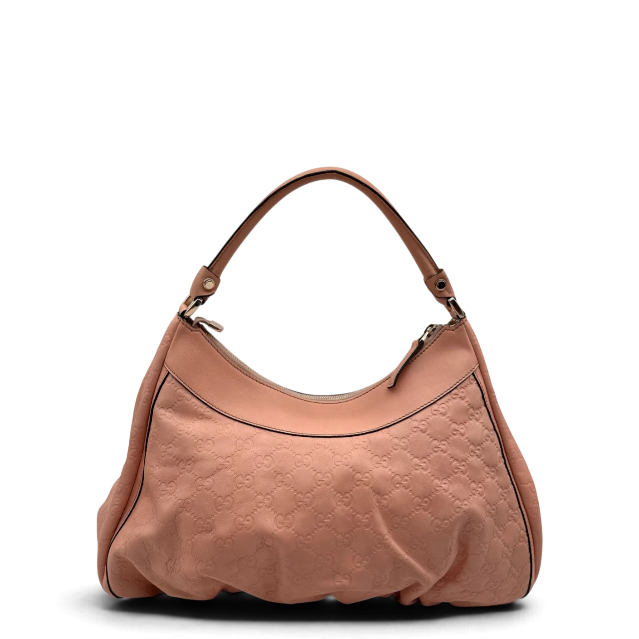 Gucci Schultertasche D-Ring large aus Leder monogram rosa