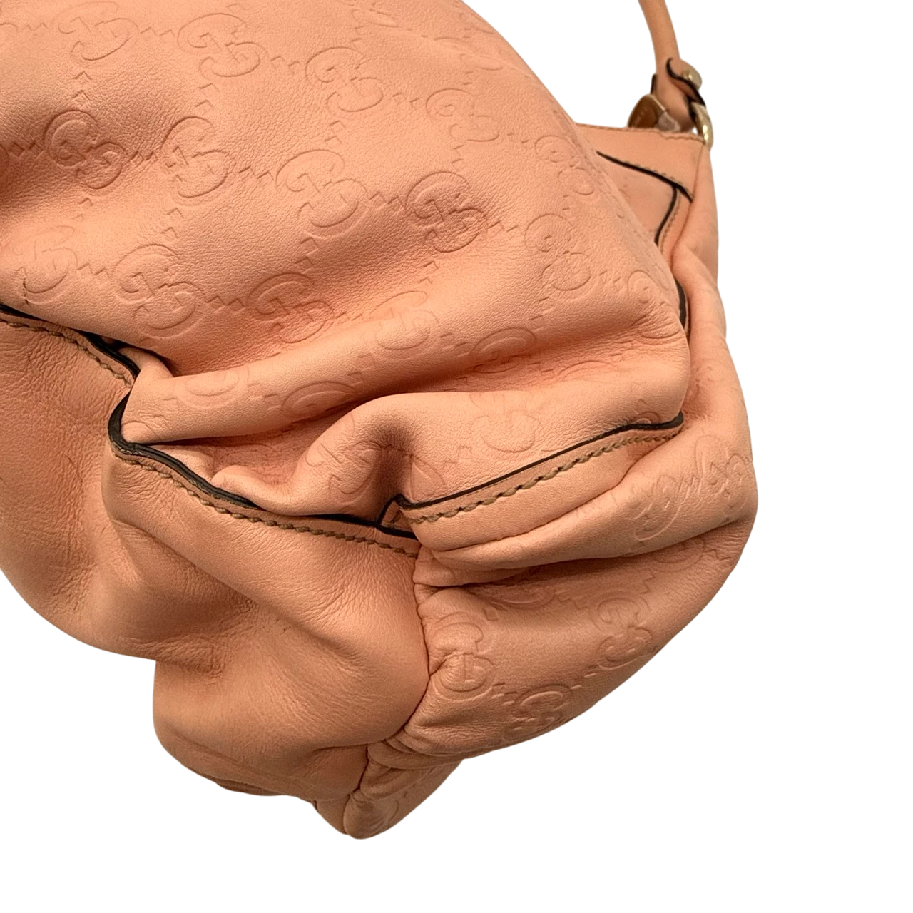Gucci Schultertasche D-Ring large aus Leder monogram rosa