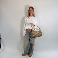 Gucci Schultertasche D-Ring large monogram beige