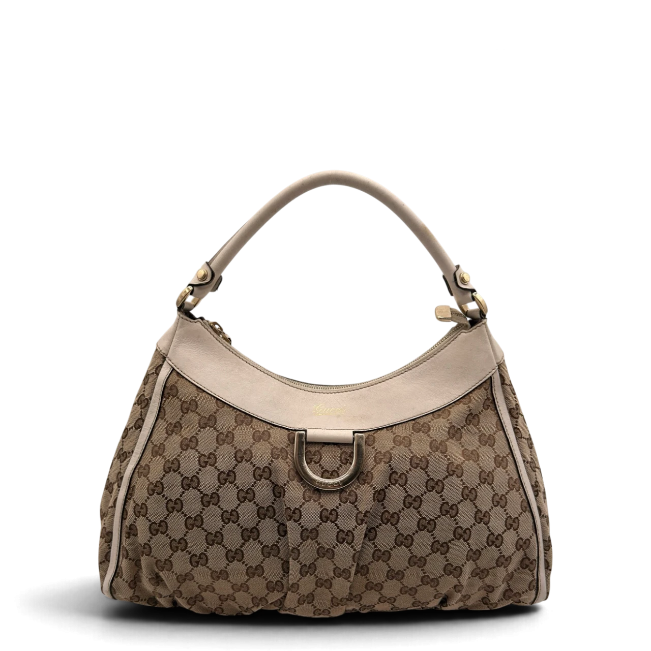 Gucci Schultertasche D-Ring large monogram beige
