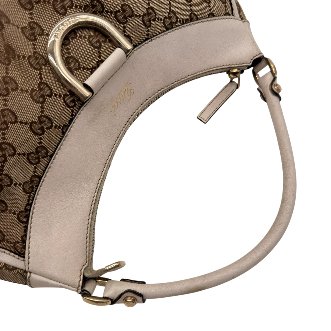 Gucci Schultertasche D-Ring large monogram beige